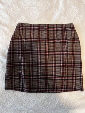 Eyeshadow Plaid Mini Skirt